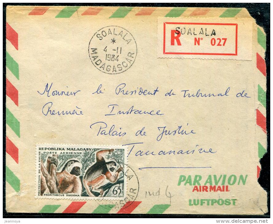 MADAGASCAR - PA N° 84 SUR LR AVION DE SOALALA LE 4/11/1964, POUR TANANARIVE - TB - Madagascar (1960-...)