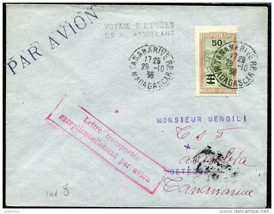 MADAGASCAR - N° 189 / LETTRE AVION, VOL ASSOLANT, TANANARIVE - BETROKA, DU 28/10/1936 - TB - Brieven En Documenten