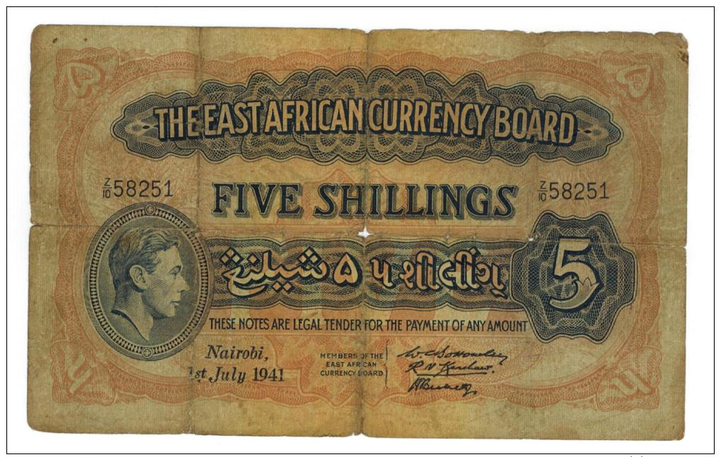 British East Africa, 5 Shillings, 1941, G. - Other - Africa