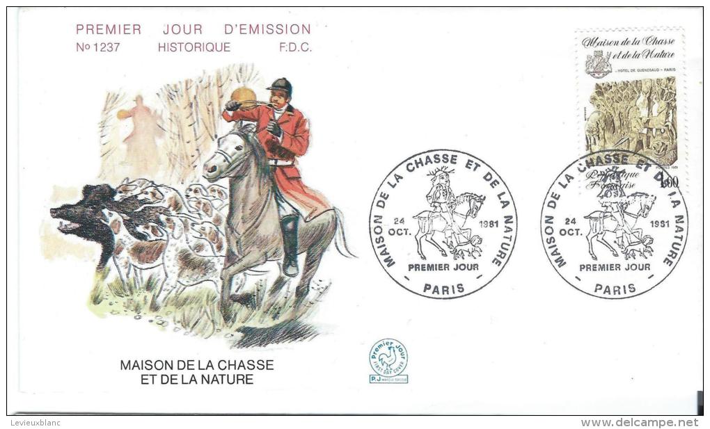 Premier Jour Emission/ Sports/Maison De La Chasse Et De La Nature/Chasse à Courre/Paris/1981   PJE28 - Hippisme