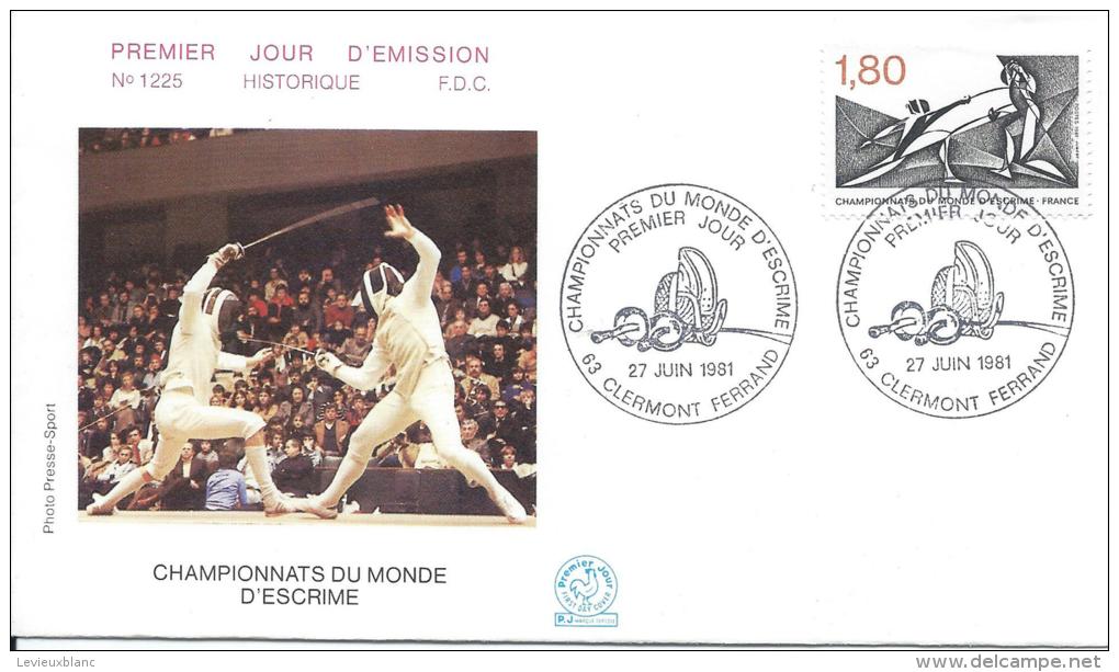 Premier Jour Emission/ Sports/Championnat  Du Monde D´Escrime/Clermont Ferrand/1981   PJE26 - Fencing