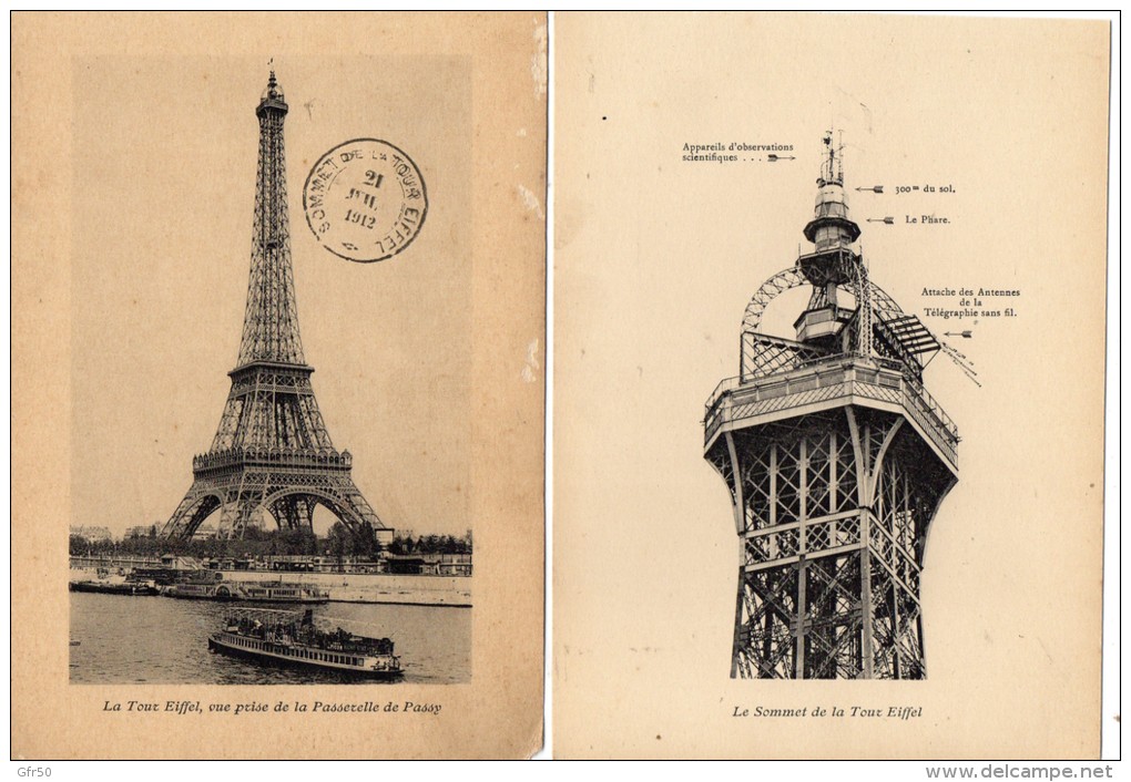 LA  TOUR  EIFFEL  -  Similigravures De ND Photo -  La Tour Eiffel  -  Le Sommet De La Tour Eiffel. - Plaatsen