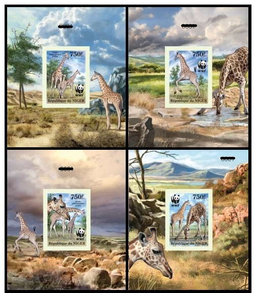 Nig13101dulex2 Niger 2013 WWF Giraffes 4 Dulex Sheet - Autres & Non Classés