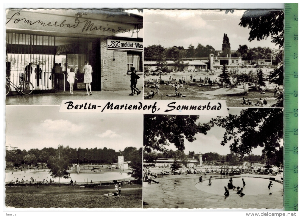 Berlin-Mariendorf, Sommerbad  Um 1970/1980,  Verlag: Ursula Horning,  POSTKARTE,  Mit Frankatur, Mit Stempel, BERLIN - Tempelhof