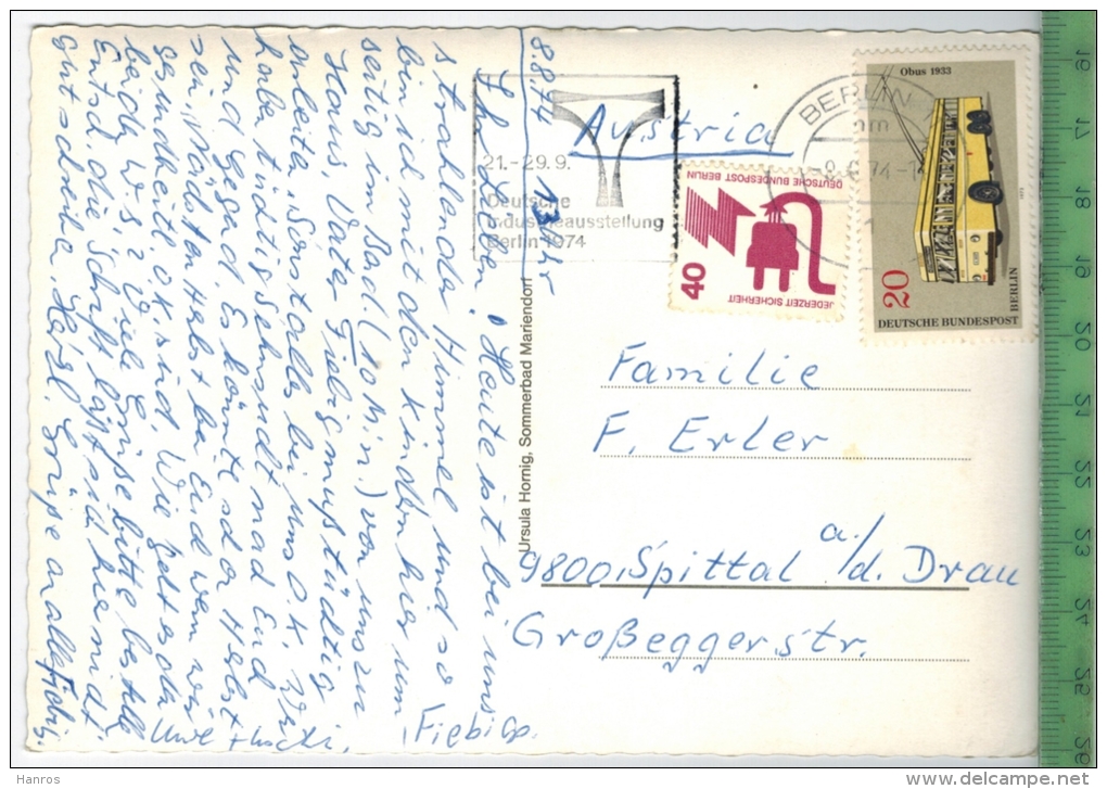 Berlin-Mariendorf, Sommerbad  Um 1970/1980,  Verlag: Ursula Horning,  POSTKARTE,  Mit Frankatur, Mit Stempel, BERLIN - Tempelhof