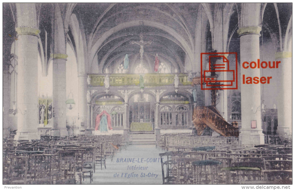 BRAINE-LE-COMTE - Intérieur De L'Eglise Saint-Géry  (carte Colorée) - Braine-le-Comte