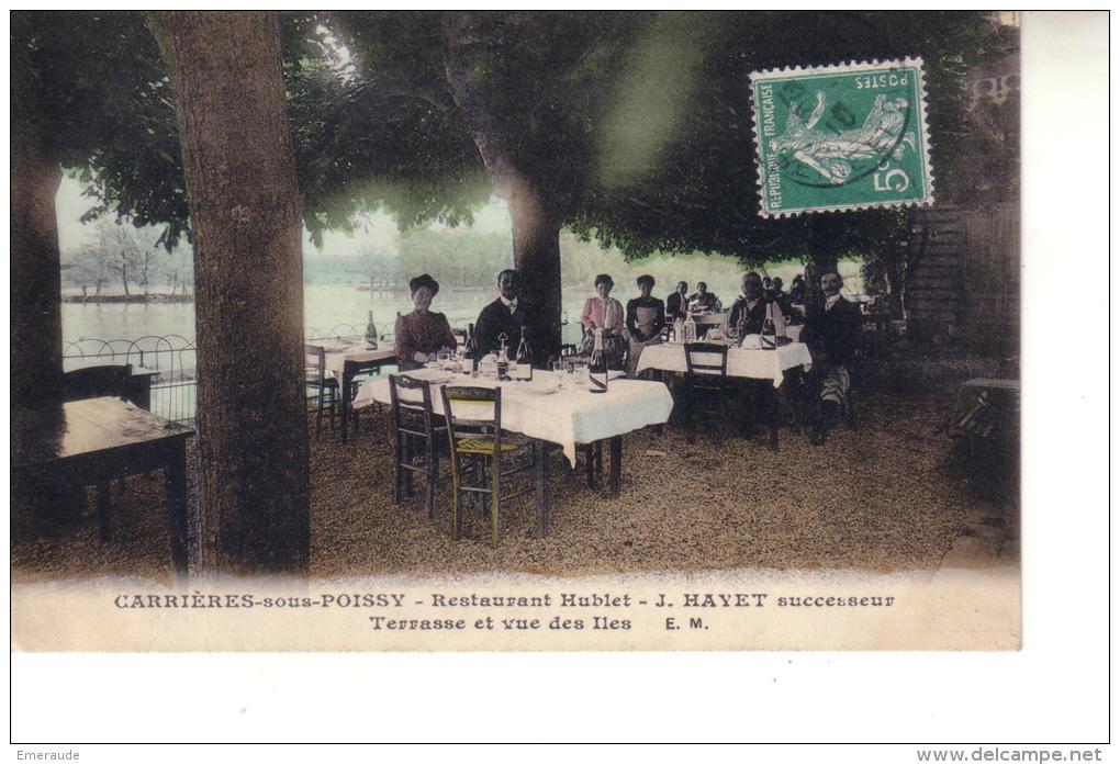 CARRIERE SOUS POISSY  Restaurant HUBLET J. HAYET Successeur  Terrasse Et Vue Des Iles - Carrieres Sous Poissy