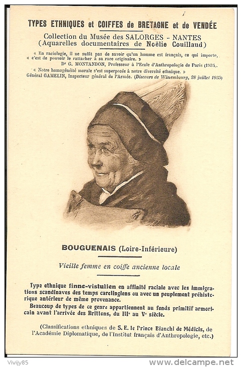 44 - BOUGUENAIS - Belle Aquarelle De Noêlie Couillaud . Coiffe Locale De Bretagne Et De Vendée - Bouguenais