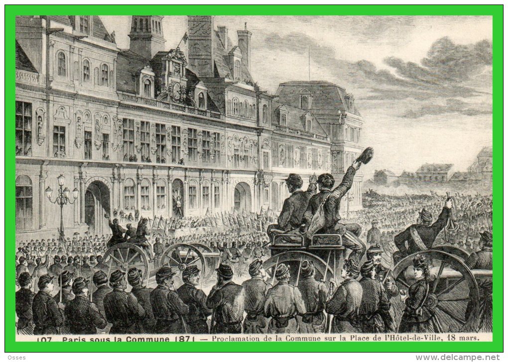 Paris Sous La Commune1871-Proclamation De La Commune Place De L'Hôtel De Ville18 Mars(recto Verso) - Autres & Non Classés