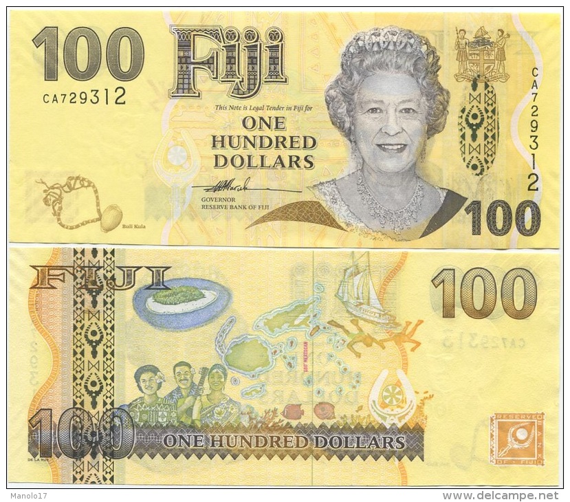 Fiji 100 Dollars 2007 UNC P-114 QEII - Fiji