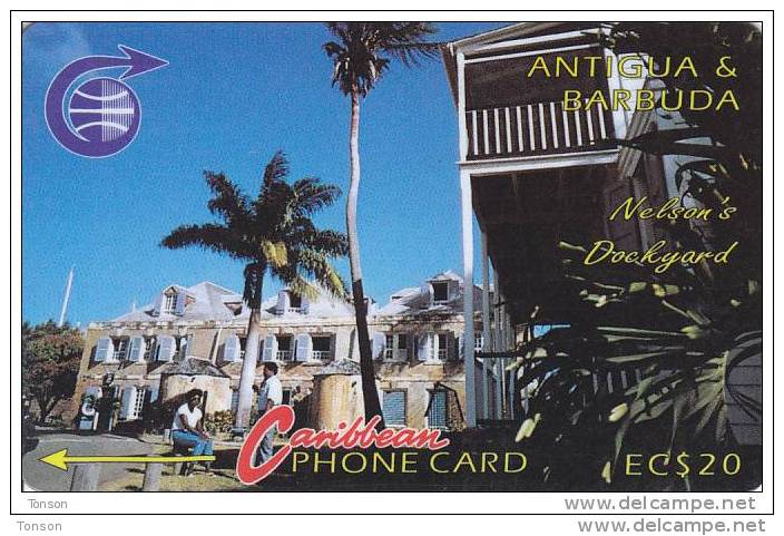 Antigua, ANT-6B, EC$ 20,  Nelsons Dockyard, 6CATB, 2 Scans . - Antigua En Barbuda