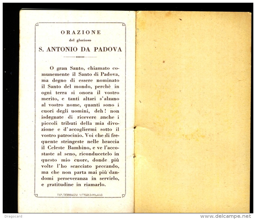 1932  S.ANTONIO DI PADOVA  VII CENTENARIO   TIP  TERRAGNI MILANO  CALENDARIETTO BUSTO ARSIZIO  SGR. FRANCESCANE S. CUORE