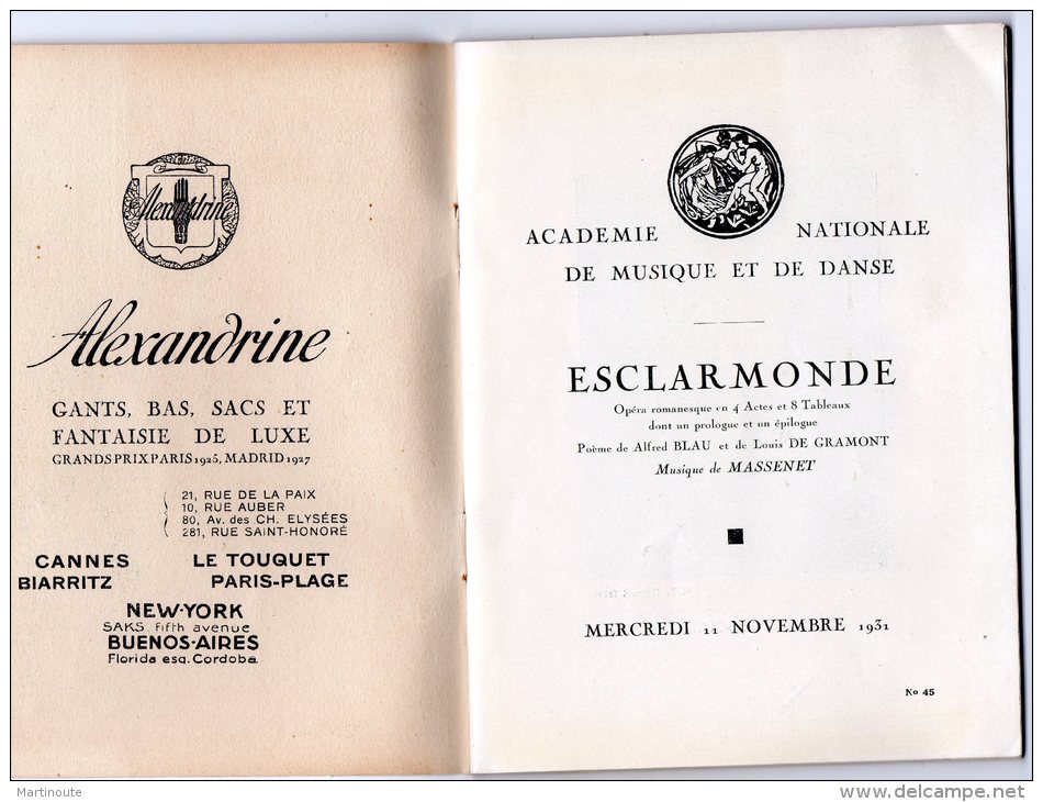 - Livre De 20 Pages -  1931 - Académie Nationale De Musique Et De Danse - Nombreuses Pub. - 069 - Programmes