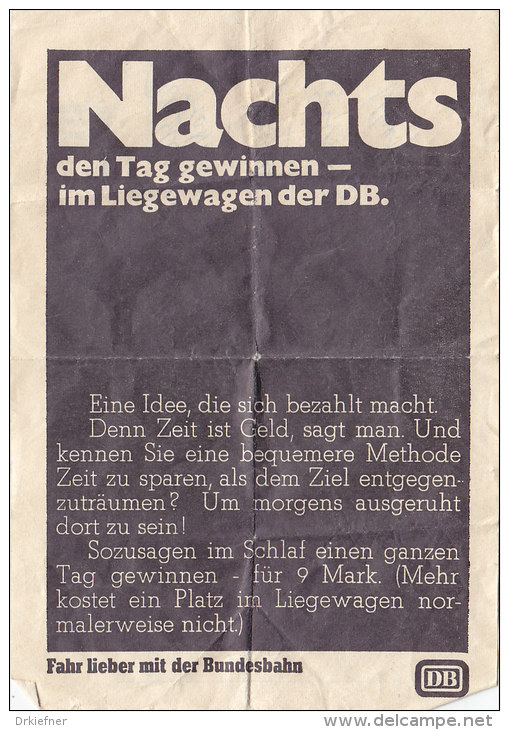 DB Fahrplanauskunft Von Deißlingen Nach Metzingen, Um 1972 - Europa