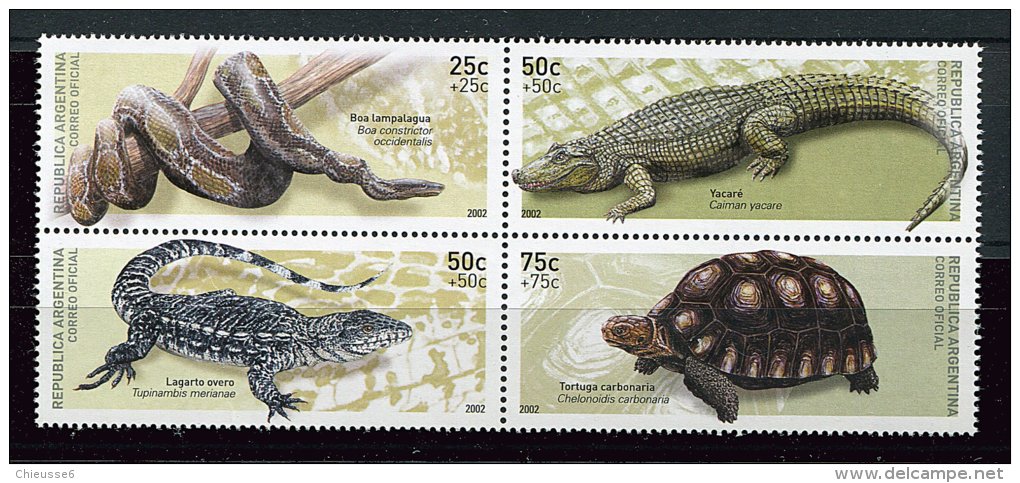 CL 104 - P.14 - Argentine ** N° 2330 à 2331 Formant Bloc - Reptiles - Neufs