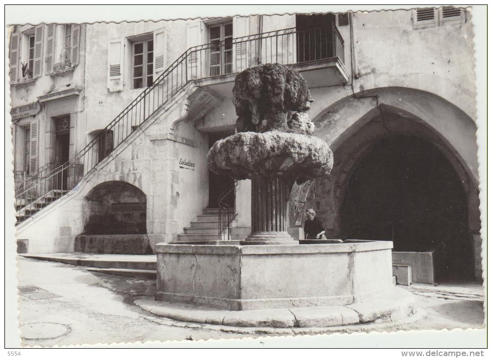 Cpsm 13 Bouches Du Rhone Cuges Les Pins La Fontaine Et Le Lavoir Public - Altri & Non Classificati