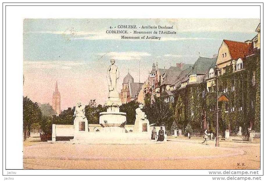 COBLENCE MONUMENT DE L"ARTILLERIE" COULEUR  REF14667 - Monuments Aux Morts