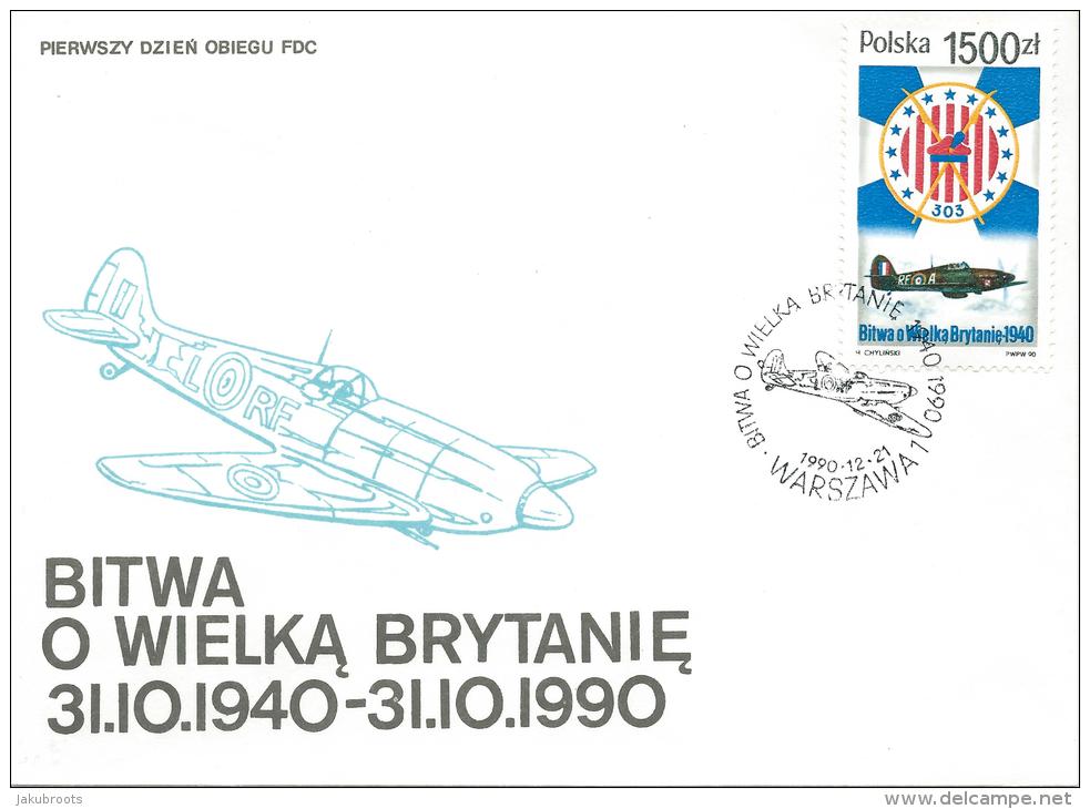 1940--1990. 50th. ANNIVERSARY OF THE BATTLE OF BRITAIN COVER. - Ohne Zuordnung