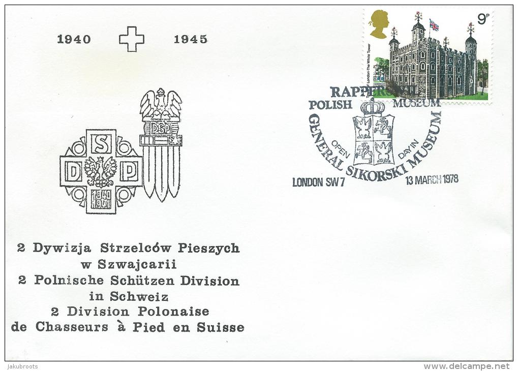 1978. EXHIBITION COVER , 2 Nd. POLISH  RIFLE DIVISION  INTERNED  IN SWITZERLAND - Londoner Regierung (Exil)