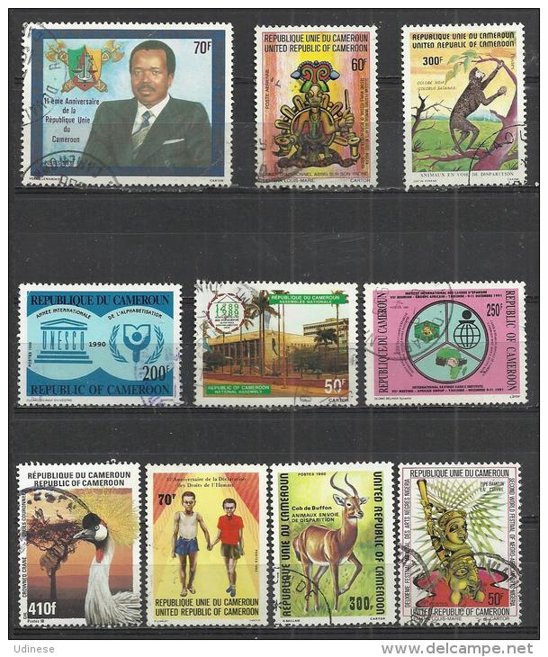 TEN AT A TIME - CAMERUN  - LOT OF 10 DIFFERENT 1 - USED OBLITERE GESTEMPELT USADO - Cameroun (1960-...)