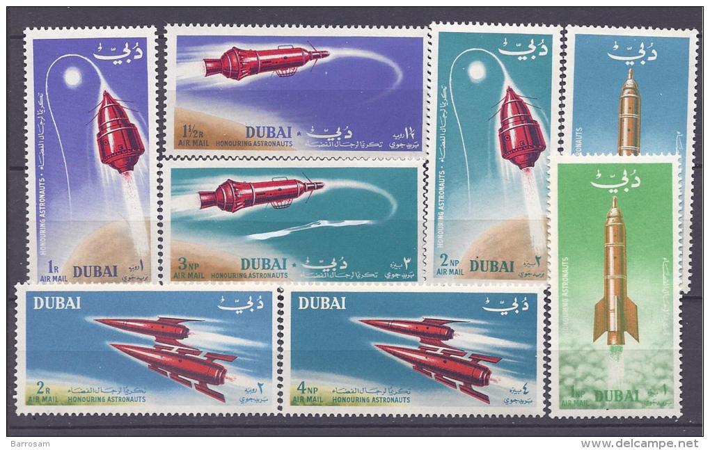 Dubai1964:SPACE  Scott C28-35  (Yvert PA40-7)mnh** - Asia