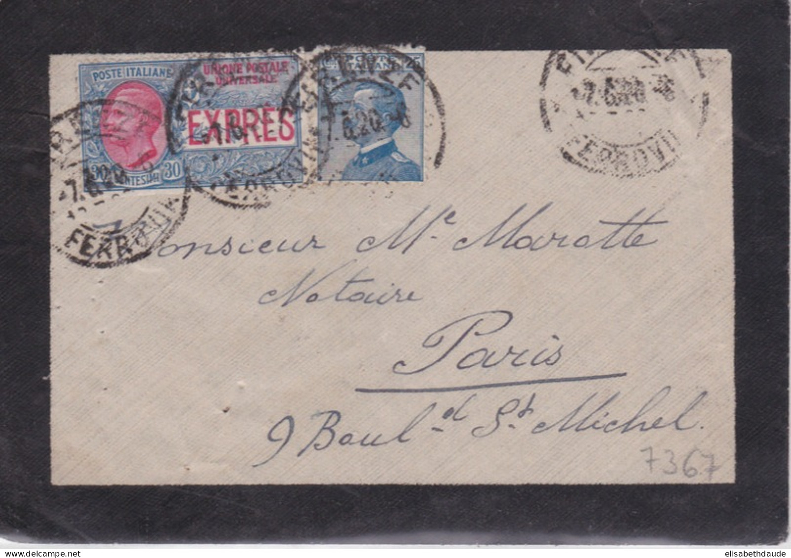 ITALIA - 1920 - ENVELOPPE EXPRES De FIRENZE Pour PARIS - Express Mail