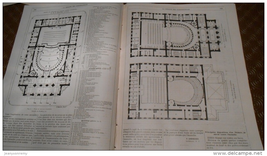 La Semaine Des Constructeurs. N°20. 9 Novembre1889. Projet De Théâtre De Sûreté Contre L'incendie. Ecusson Au Palais Des - Zeitschriften - Vor 1900