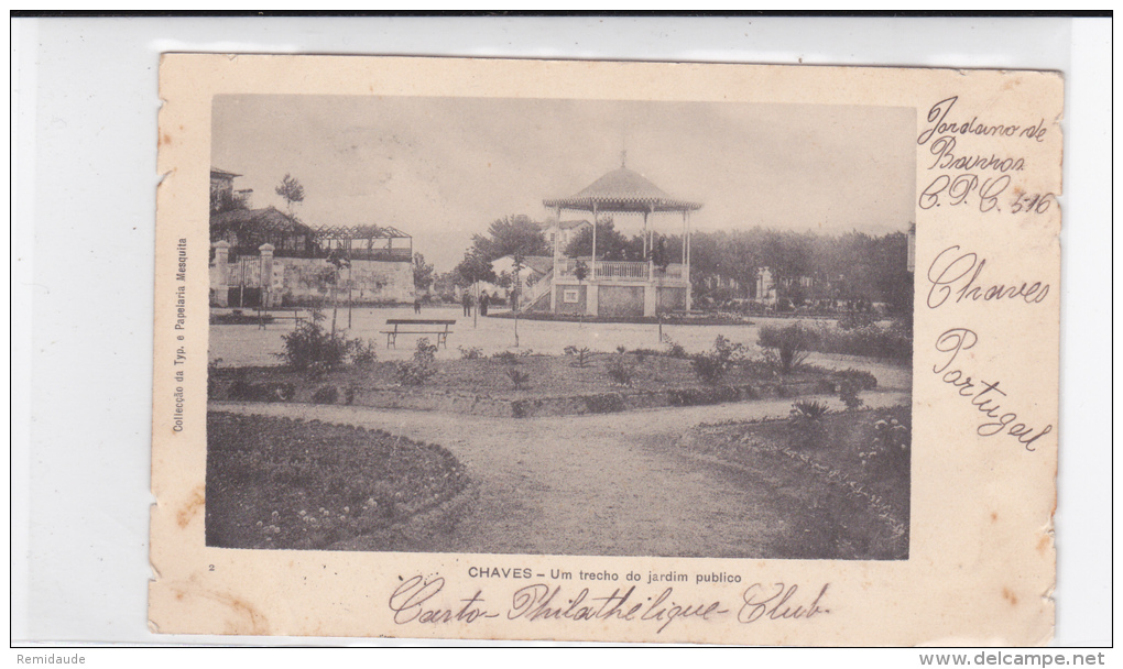 PORTUGAL - 1905 - CARTE POSTALE De CHAVES Pour LES MUREAUX (FRANCE) - BLOC DE 4 - Lettres & Documents