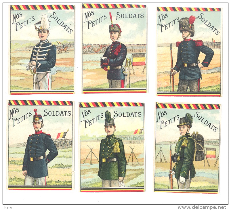 Armée Belge - Lot De 6 Chromos " Nos Petits Soldats"Militaires-  Uniformes - Cigarettes .(Mich2) - Colecciones Y Lotes