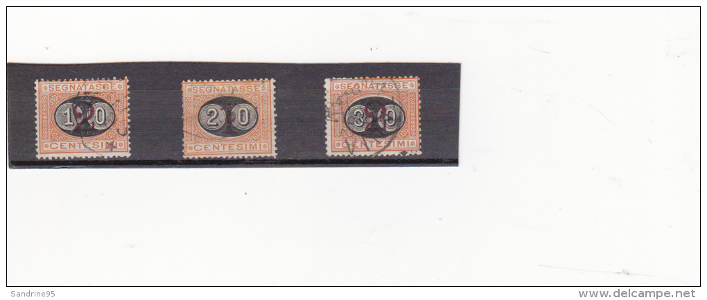 ITALIE TIMBRES TAXE  LES 3 SURCHARGES DE 1890 / 1891 - Taxe