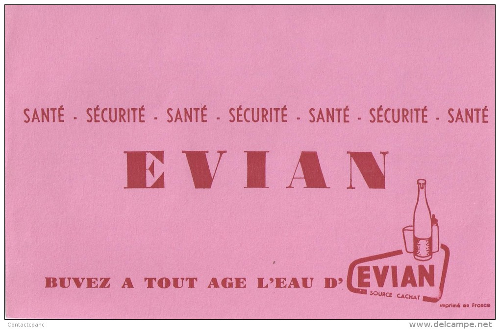 Eau  "  EVIAN  "        -   Ft  =  13 Cm  X  21 Cm - Alimentare