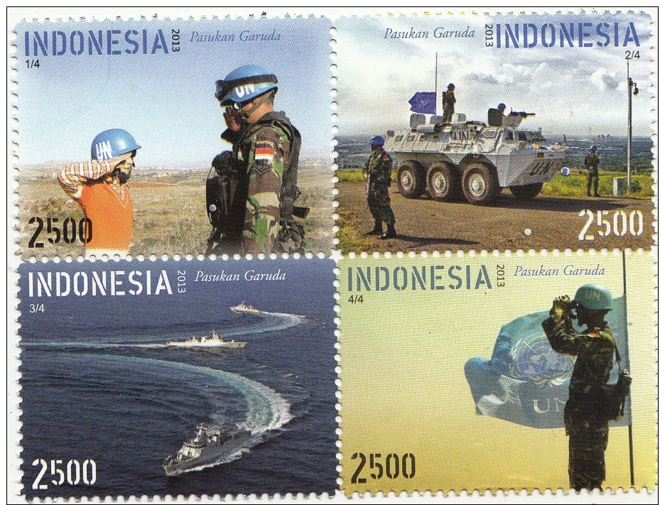 Indonesia 2013 Garuda Contingent Set Of 4v Mnh - Militaria