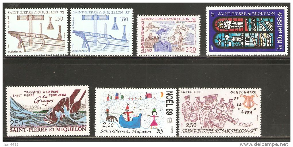 SPM Lot De 2 Bandes Et 22 Timbres ** Neuf Saint Pierre Et Miquelon - Collections, Lots & Séries