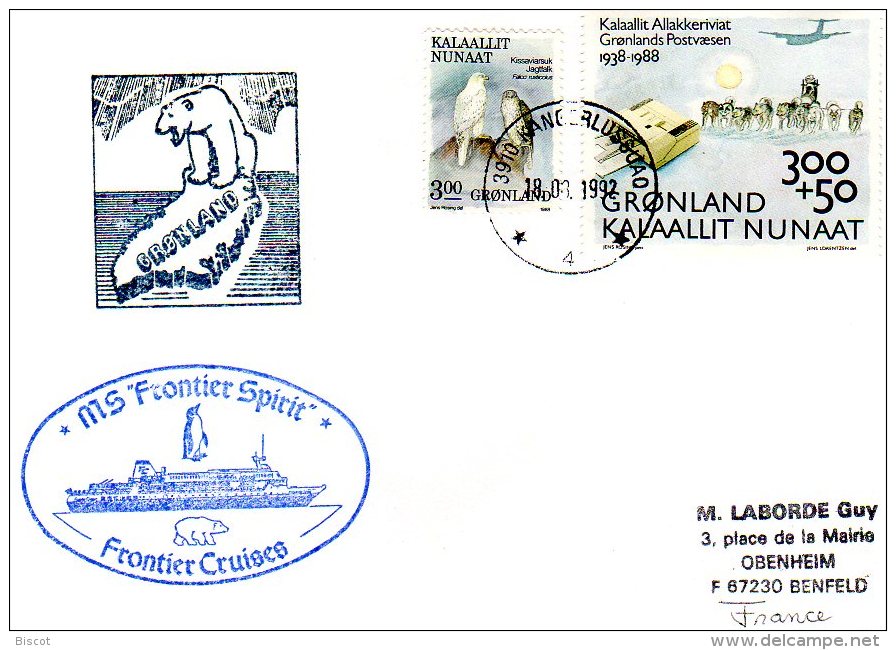 Grenland 1988 Et 1992  2 Enveloppes Navires MS Frontier Spirit Et Society Explorer - Andere & Zonder Classificatie