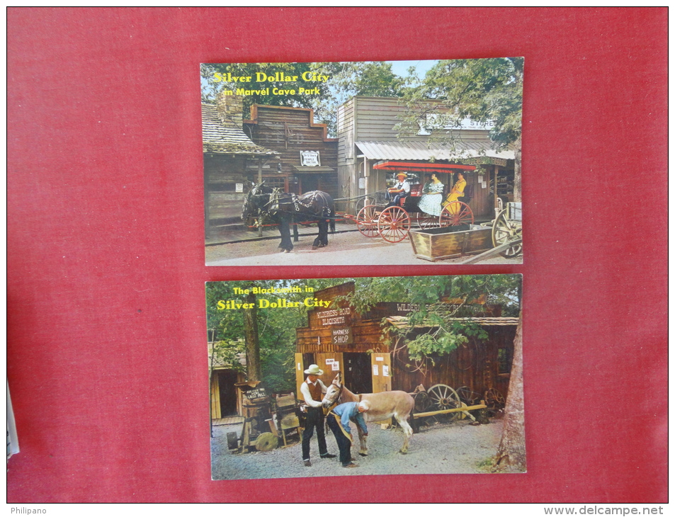 2  Cards - Silver Dollar City  Marvel Cave Park Near Branson MO Not Mailed Ref-1088 - Branson