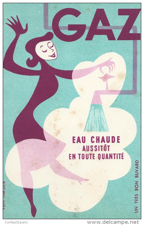 Eau Chaude  Avec Le  "  Gaz  "    - Ft  =  13 Cm  X  21 Cm - Elektrizität & Gas