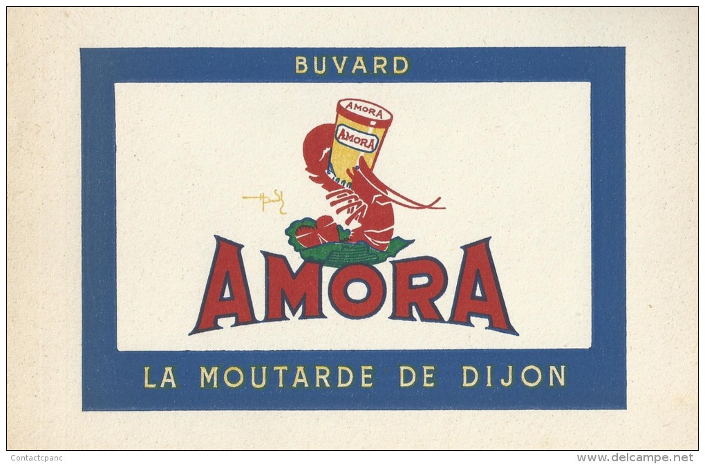 Moutarde  "  AMORA   "    - Ft  =  13 Cm  X  21 Cm - Mostard