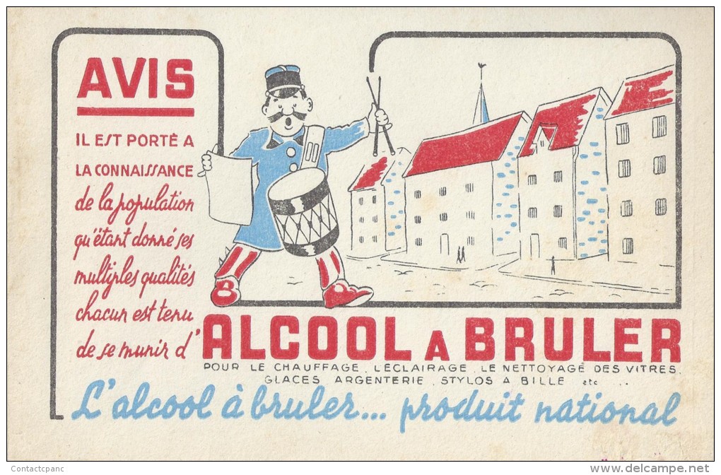 Produit  National   "  ALCOOL à BRULER  "    - Ft  =  13 Cm  X  21 Cm - Limpieza