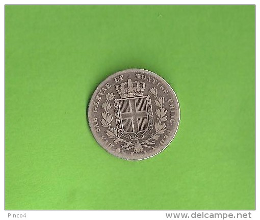 CARLO ALBERTO  1 LIRA 1832 GENOVA - Italian Piedmont-Sardinia-Savoie