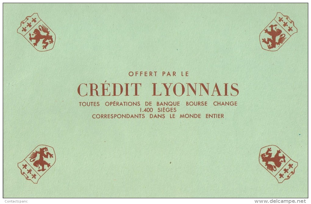 Banque  "  CREDIT   LYONNAIS   "  Sur  Fond  Vert       - Ft  =  13 Cm  X  21 Cm - Banque & Assurance