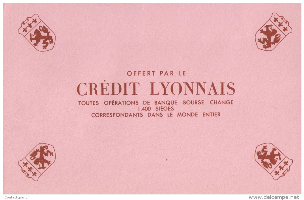 Banque  "  CREDIT   LYONNAIS   "  Sur  Fond  Rose      - Ft  =  13 Cm  X  21 Cm - Bank En Verzekering