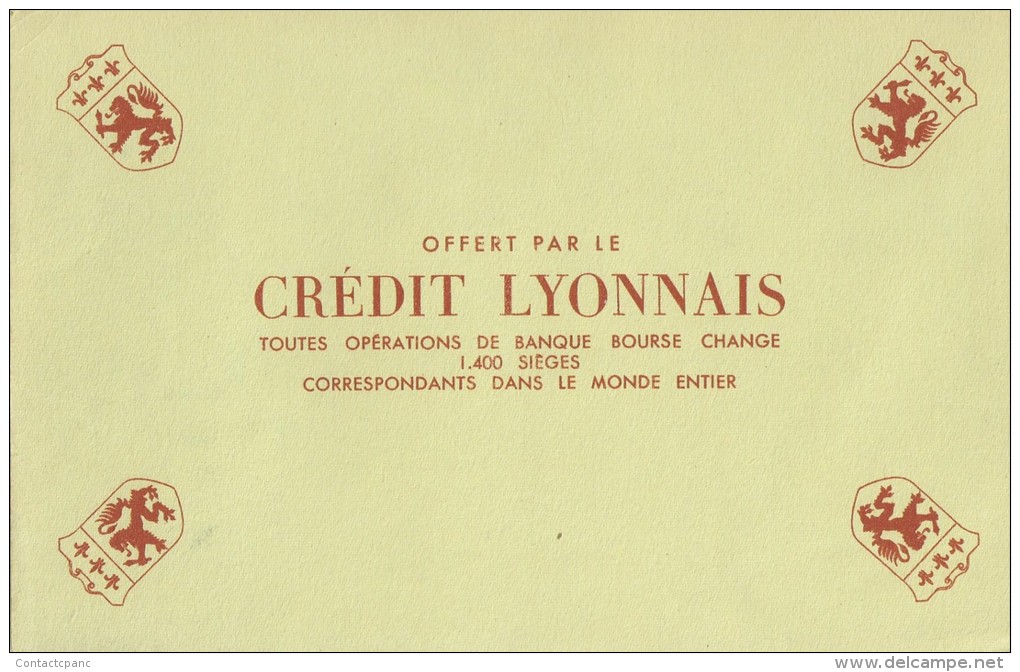 Banque  "  CREDIT   LYONNAIS   "  Sur  Fond  Vert  Clair      - Ft  =  13 Cm  X  21 Cm - Banque & Assurance