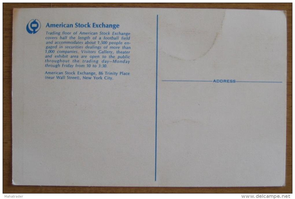 USA New York American Stock Exchange Interior Early 70s Postcard - Other & Unclassified