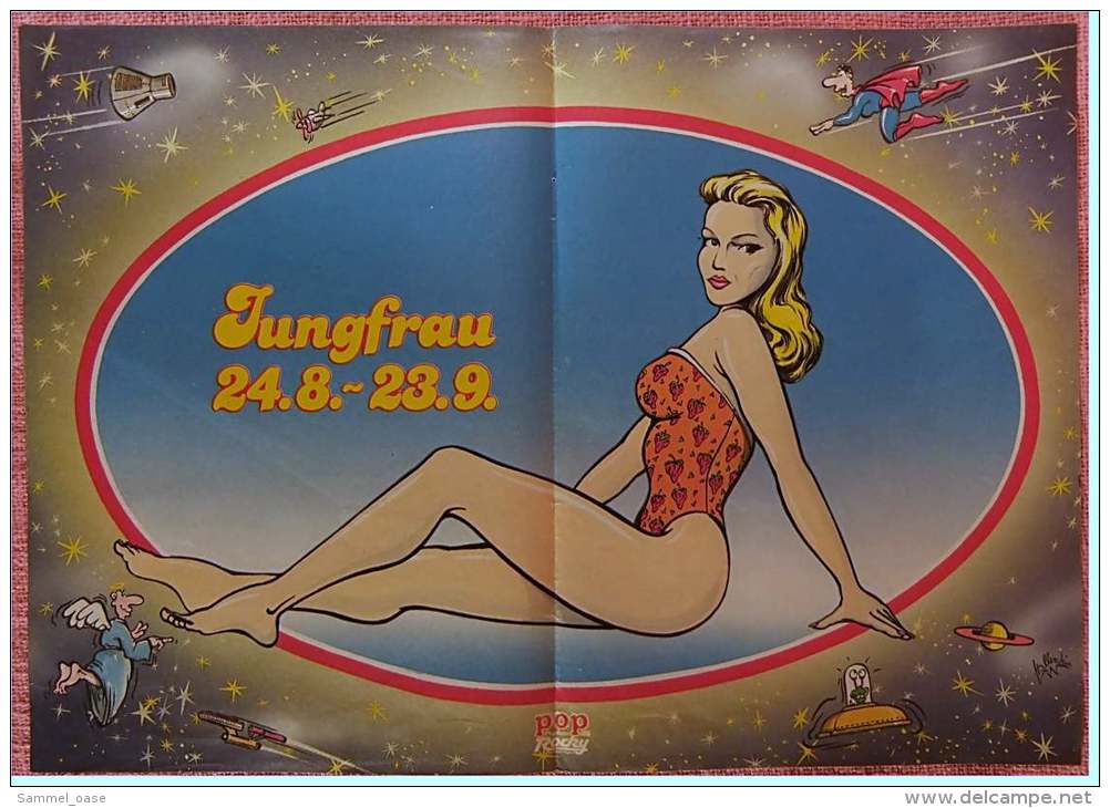 Kleines Musik-Poster  -  Joe Dolce  -  Rückseite :  Sternzeichen Jungfrau  -  Von Pop Rocky Ca. 1982 - Manifesti & Poster