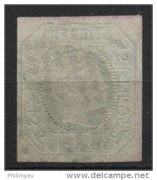 PORTUGAL, 50 Reis 1855, PEDRO V, Yellow Green Used - Oblitérés