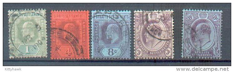 B55 - MALACCA - YT 79-81-83-93-95 Obli - Straits Settlements