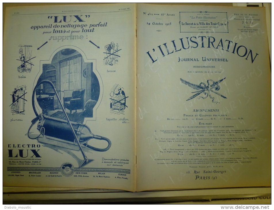 24.10.1925 :DJEMILA ;Tribus(M'gogo,Avunguras,Kanembou,Mangbetou,Songhaï,Lougaré);Refuge Du REQUIN; Fête Du VIN à BEAUNE; - L'Illustration