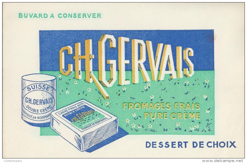 Fromage   Frais   "   CH.   GERVAIS   "                   -  Ft  =  21 Cm  X  13.5 Cm - Dairy