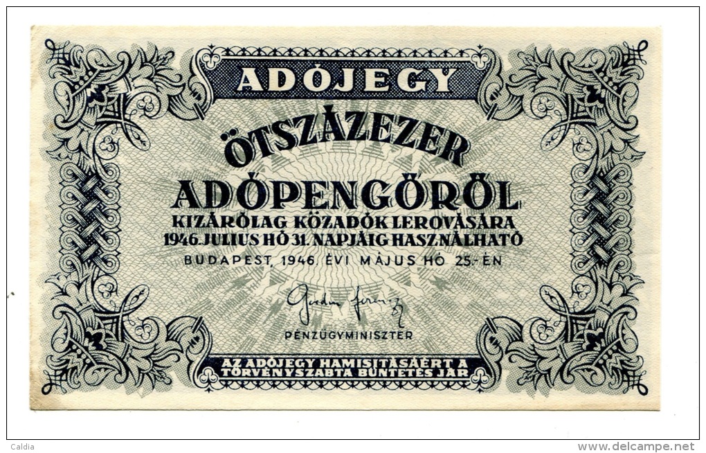 Hongrie Hungary Ungarn 50000 AdoPengorol 1946 AUNC / UNC # 3 - Hongrie