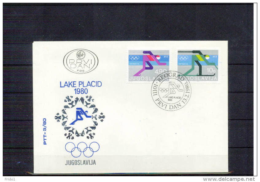 Jugoslawien / Yugoslavia 1980 Olympic Games Lake Placid FDC - Hiver 1980: Lake Placid
